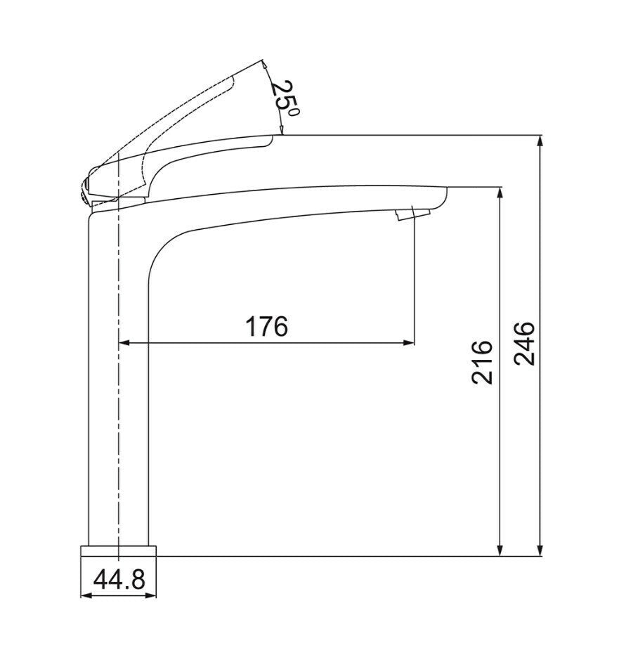 misturador monocomando de mesa para lavatório com cuba de apoio 2877 n89 lorenzetti