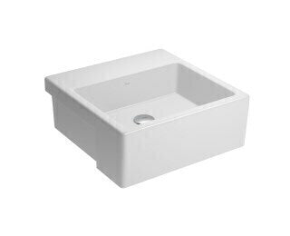 cuba de semiencaixe quadrada com mesa 420mm branco l.830.17 deca