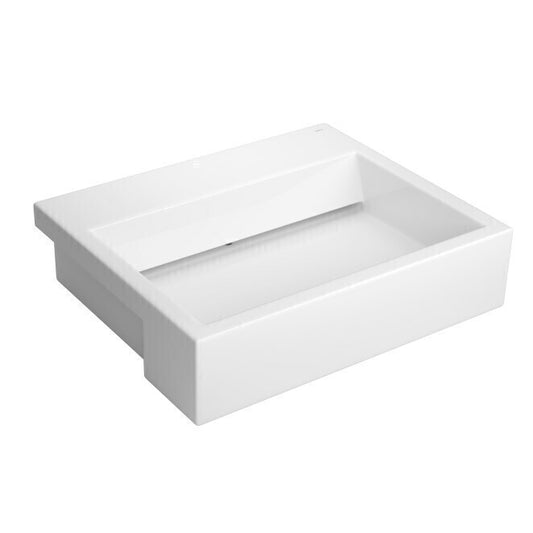 cuba de semiencaixe quadrada com mesa 420mm branco l.830.17 deca